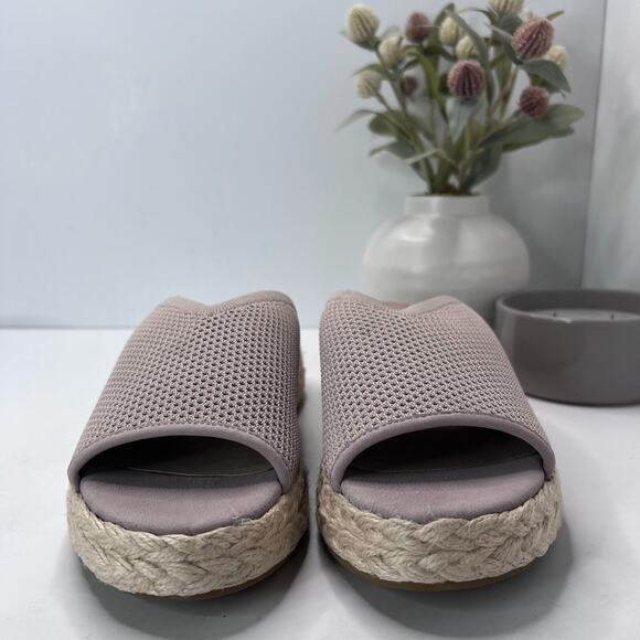 Eileen Fisher Tali Recycled Stretch Knit Espadrille Wedge Sandals Tan Women's 10 - Picture 3 of 10